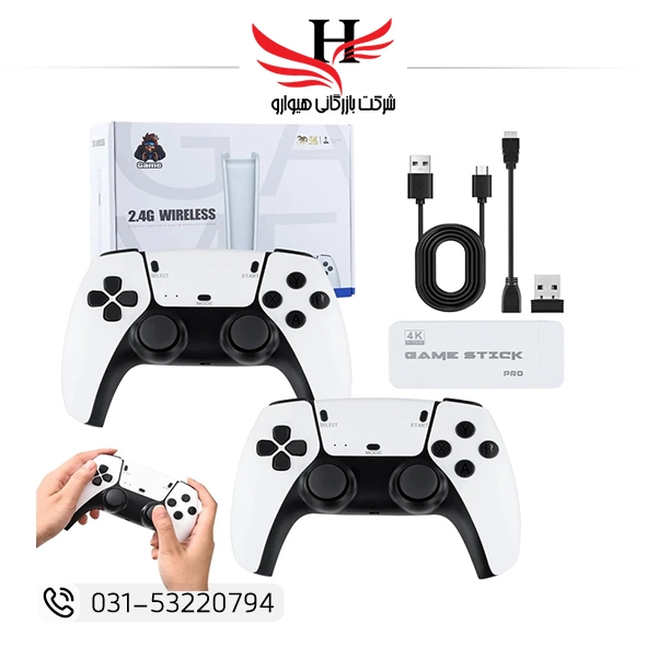 کنسول بازی مدل Game Stick 4K Ultra Pro با کیفیت تصویر 4K، اتصال HDMI و دسته بی‌سیم مناسب بازی‌های کلاسیک و نوستالژی